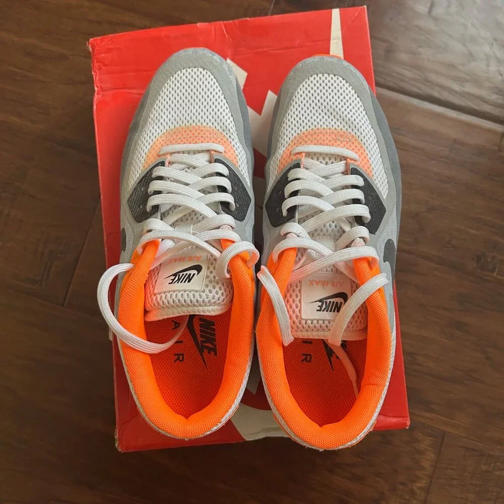 Nike Air Max 90 BR Breathe mens size 9 wolf grey and orange 644204-108 w/ box - Picture 10 of 11